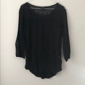 Lucky Brand 3/4 length crochet top